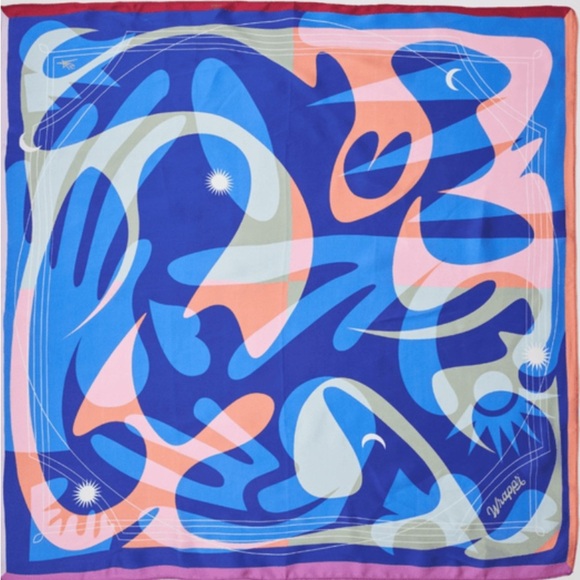 NWT, Wrappr, Every Hour 28" Furoshiki Wrap by Essery Waller, Recycled Polyester - Picture 3 of 5